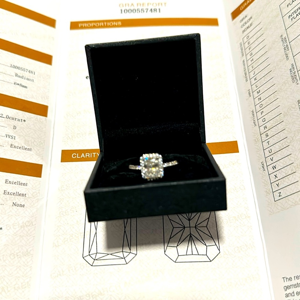2 Carat Moissanite Engagement Ring
